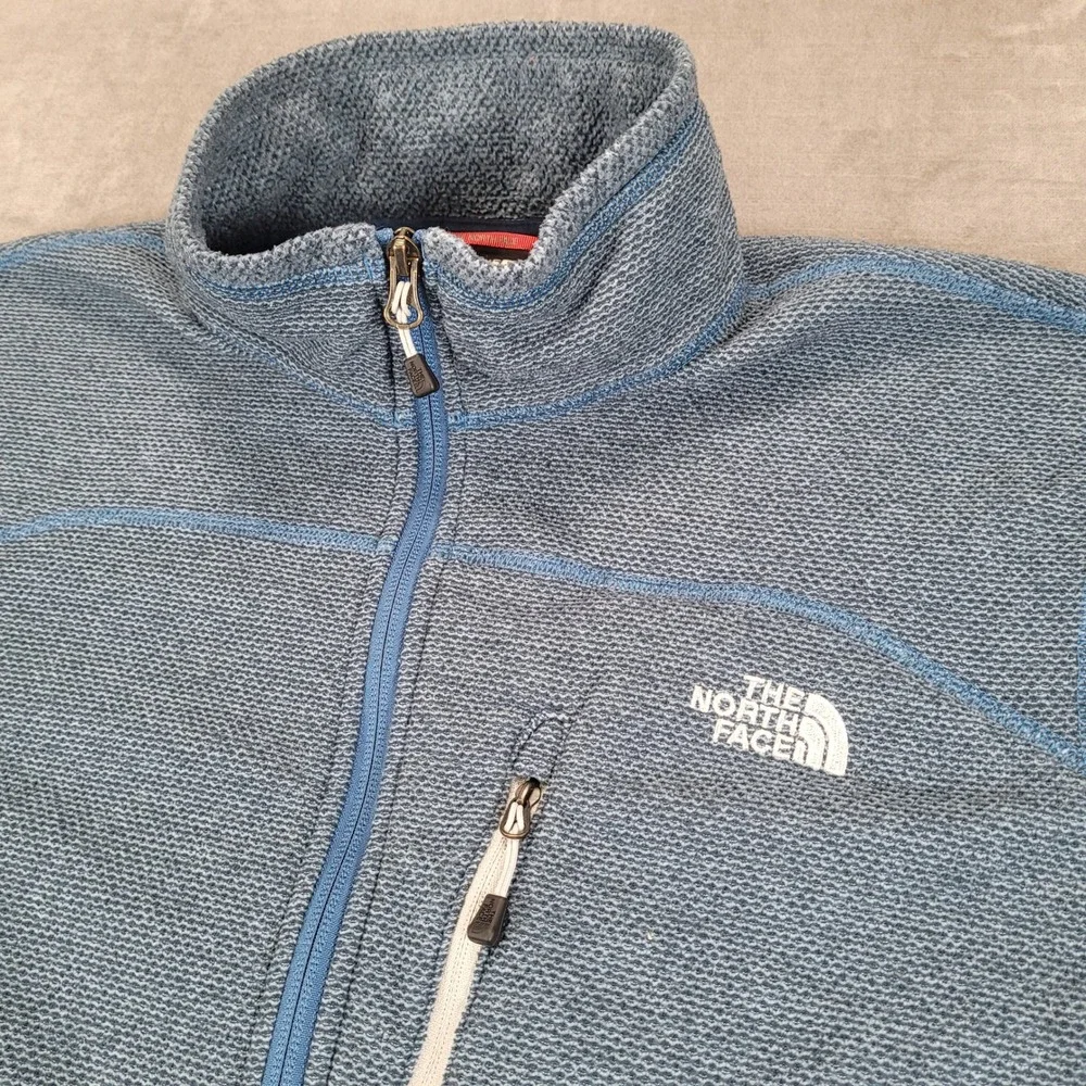 The North Face Mens Large Blue‎ Gordon Lyons Full Zip Fleece Jacket Sweater L